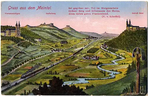 Alte Karte Gruß aus dem Maintal  ungel. um 1910