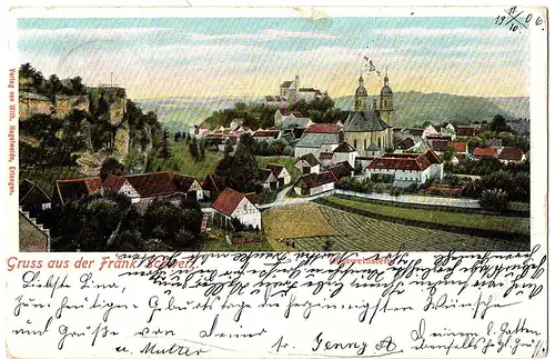 Litho Gruß aus der fränkischen Schweiz gel.1906