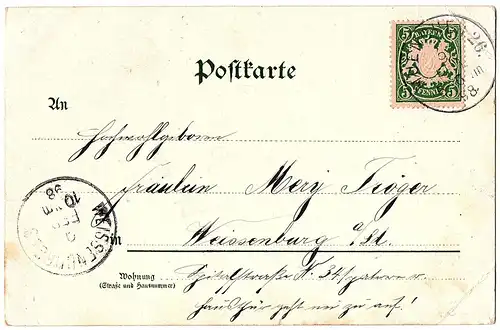 Litho Gruß aus München gel.1898