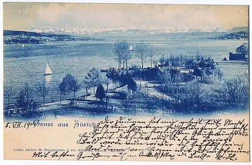 Gruß aus Zürich gel.1900