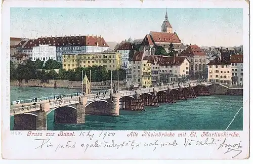 Gruß aus Basel gel.1900 Ecknick
