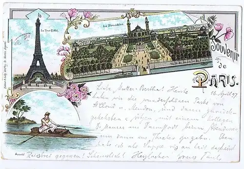 Alte Ansichtskarte Litho Frankreich gel.1897