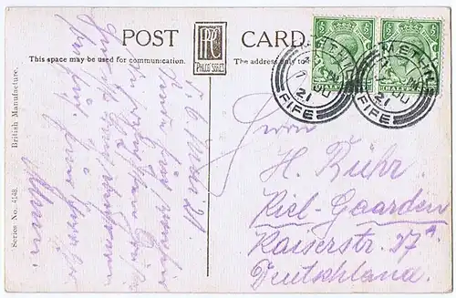 Alte Ansichtskarte Schottland gel. 1921