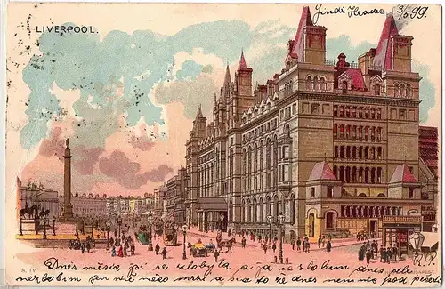 	Alte Ansichtskarte Litho England gel.1899