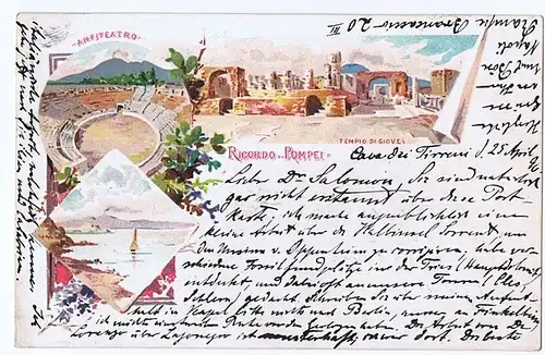 Alte Ansichtskarte  Litho Italien gel.1896