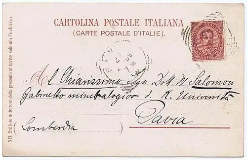 Alte Ansichtskarte  Litho Italien gel.1895