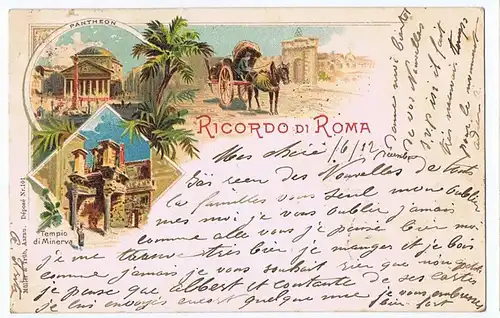 Alte Ansichtskarte Litho Italien gel.1897