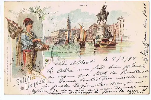 Alte Ansichtskarte Litho Italien gel.1896