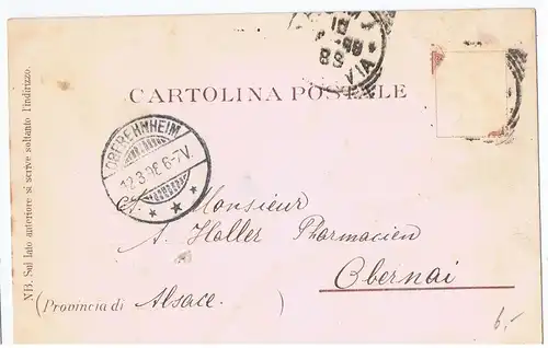 Alte Ansichtskarte Litho Italien gel.1896