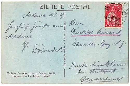 	Alte Ansichtskarte Portugal gel.1913