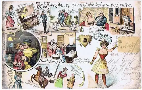 	Alte Scherzkarte Litho gel.  1902