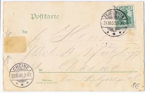 	Alte Scherzkarte Litho gel.  1902