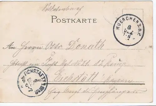 Alte Scherzkarte Litho gel.  1908
