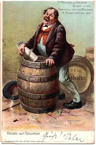 	Alte Scherzkarte Litho gel. 1909