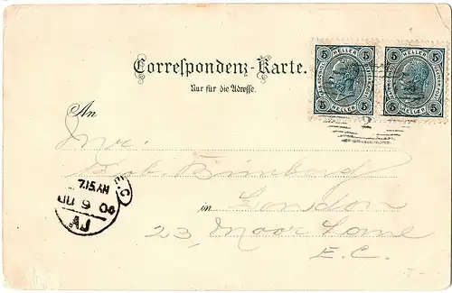 	Alte Scherzkarte gel.1904