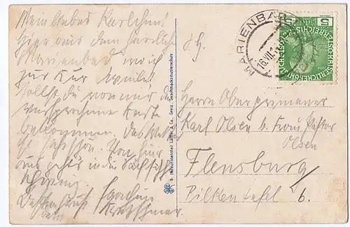 	alte Ansichtskarte Marienbad gel.1914