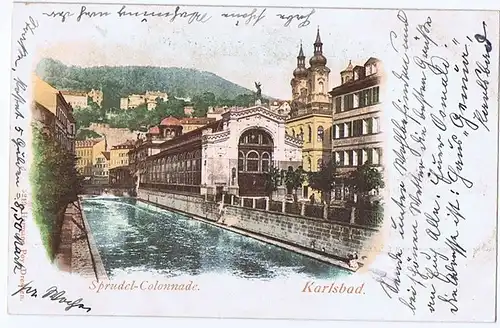 alte Ansichtskarte Gruss aus Karlsbad gel.1900