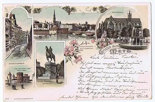alte Ansichtskarte Gruss aus Metz gel.1898