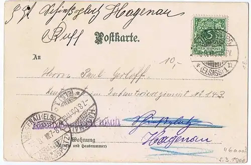 alte Ansichtskarte Gruss aus Stessburg gel.1900