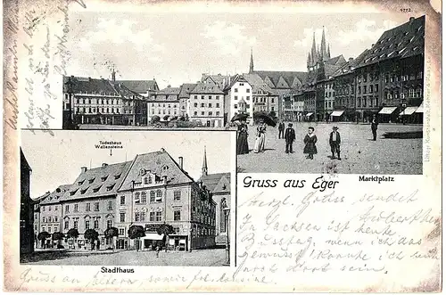 alte Ansichtskarte Gruss aus Eger gel.1903