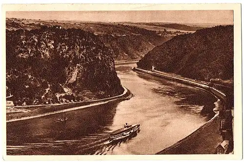 alte Ansichtskarte die Loreley mit Dampfer ungel.um 1918