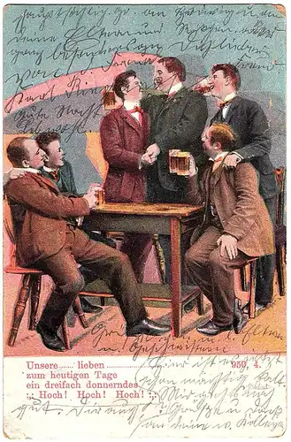 Alte Ansichtskarte Glückwunschkarte  gel.1907