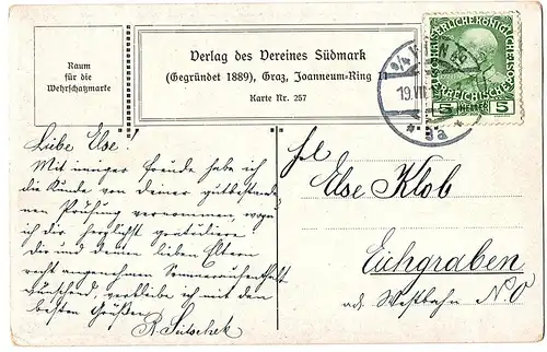 Alte Ansichtskarte Glückwunschkarte  gel.1907