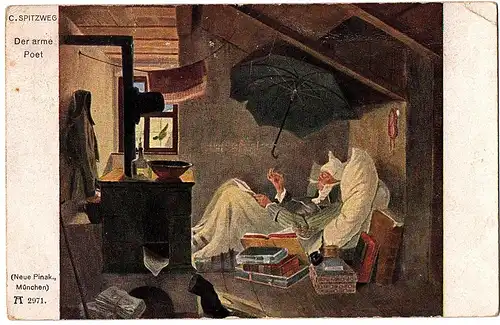 Alte Künstlerkarte Carl Spitzweg gel.1917