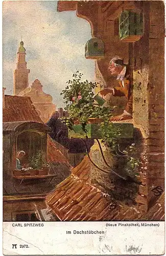 	Alte Künstlerkarte Carl Spitzweg gel.1918