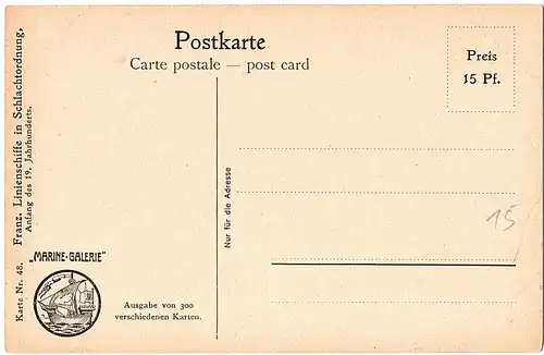 	Litho Ansichtskarte aus der Serie Marine Galerie von 1913