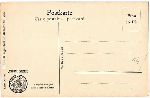 	Litho Ansichtskarte aus der Serie Marine Galerie von 1913