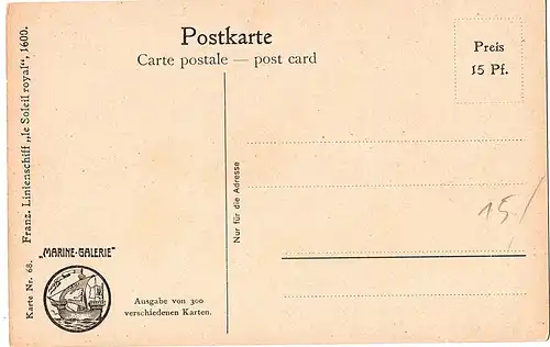 	Litho Ansichtskarte aus der Serie Marine Galerie von 1913