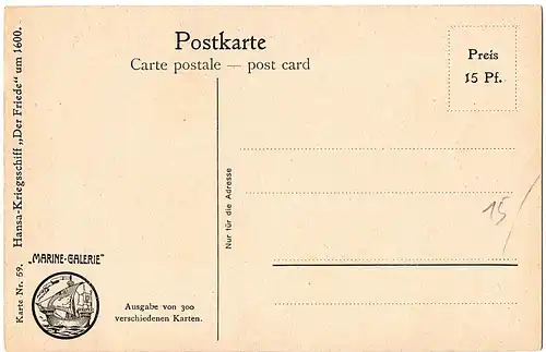 	Litho Ansichtskarte aus der Serie Marine Galerie von 1913