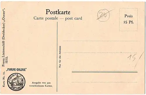 	Litho Ansichtskarte aus der Serie Marine Galerie von 1913