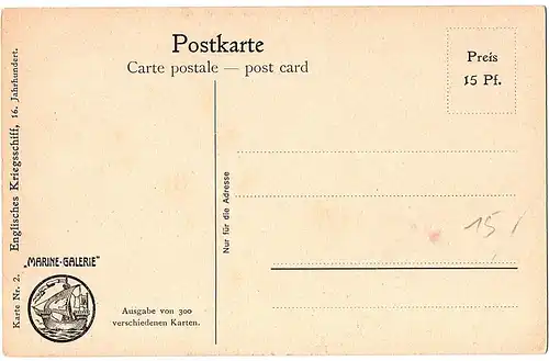	Litho Ansichtskarte aus der Serie Marine Galerie von 1913