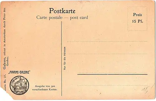 	Litho Ansichtskarte aus der Serie Marine Galerie von 1913