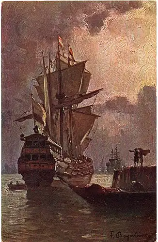 	Litho Ansichtskarte Segelschiff ungel.um 1920