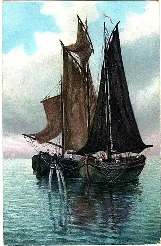 	Litho Ansichtskarte Segelboote ungel.um 1920