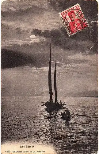 Litho Ansichtskarte Flußschiffahrt gel.1912
