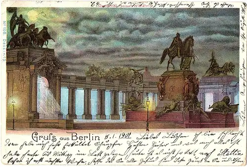 alte Ansichtskarte Gruss  aus Berlin gel.1901