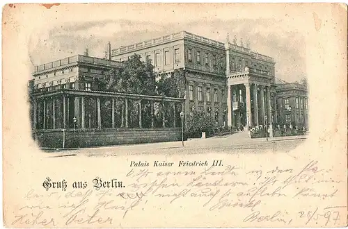 	alte Ansichtskarte Litho Berlin gel. 1897
