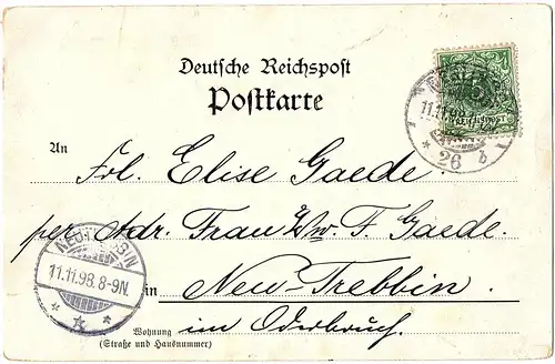 alte Ansichtskarte Gruss aus Berlin gel. 1898
