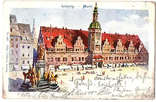 	alte Ansichtskarte Leipzig gel. 1901