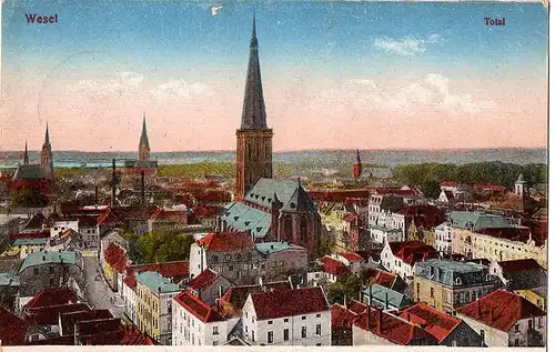 	alte Ansichtskarte Wesel gel.1921