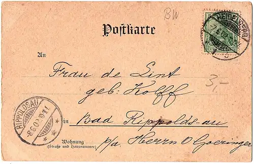 	alte Ansichtskarte Freiburg gel.1902