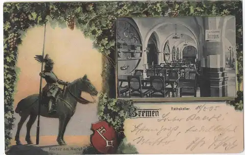 alte Ansichtskarte Bremen,gel.1905