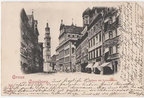 alte Ansichtskarte Augsburg gel.1897