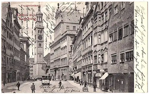 alte Ansichtskarte Augsburg gel.1907