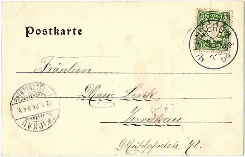 alte Ansichtskarte Nürnberg ,gel.1904