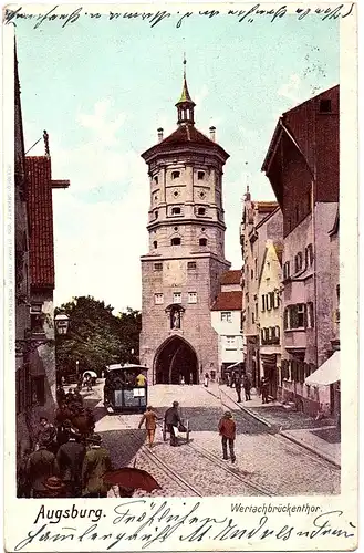 	alte Ansichtskarte Augsburg gel.1903